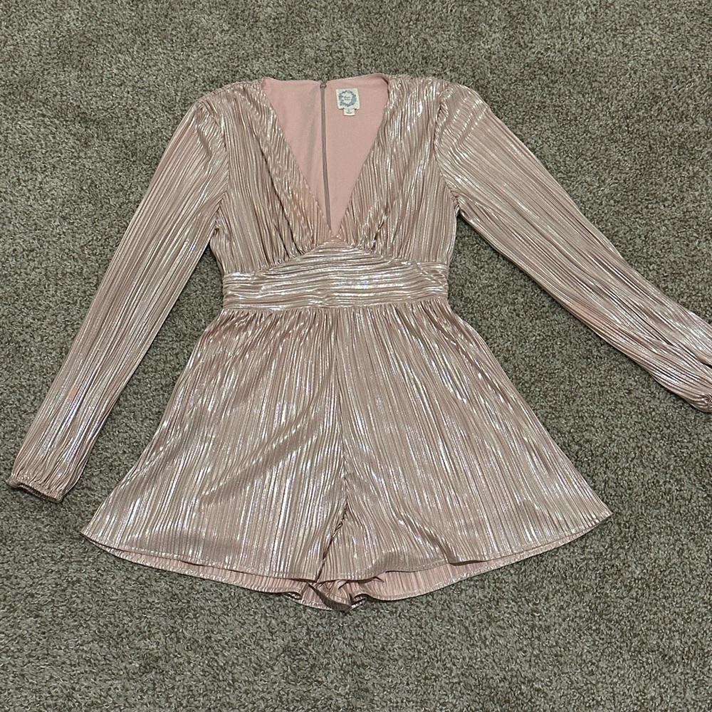 Blue Rain Soft Pink Shimmer Romper